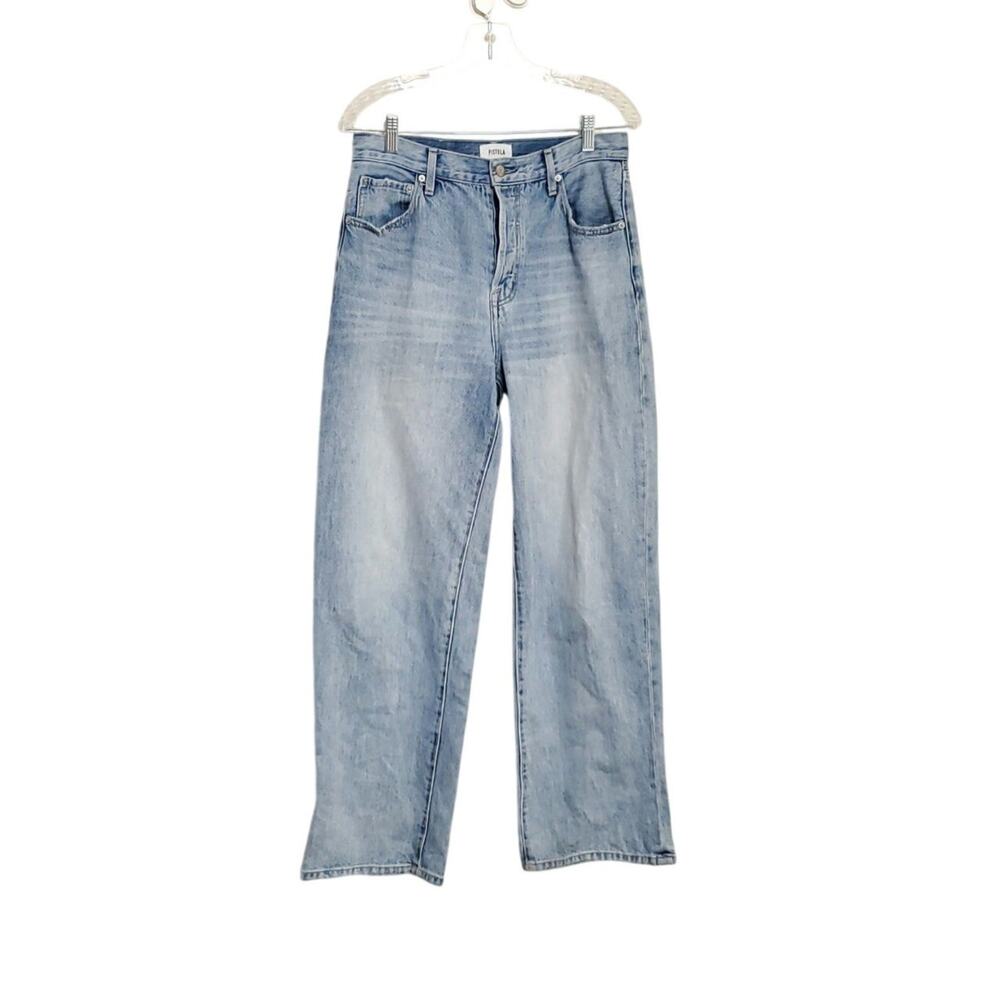 PISTOLA Medium Wash Wide Leg Relaxed High Rise Waisted Denim Jeans Women's sz 28